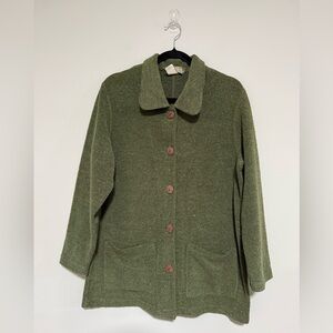 Territory Ahead VTG Olive Green Knit Shacket Jacket Size Large 90s Y2K Cozy